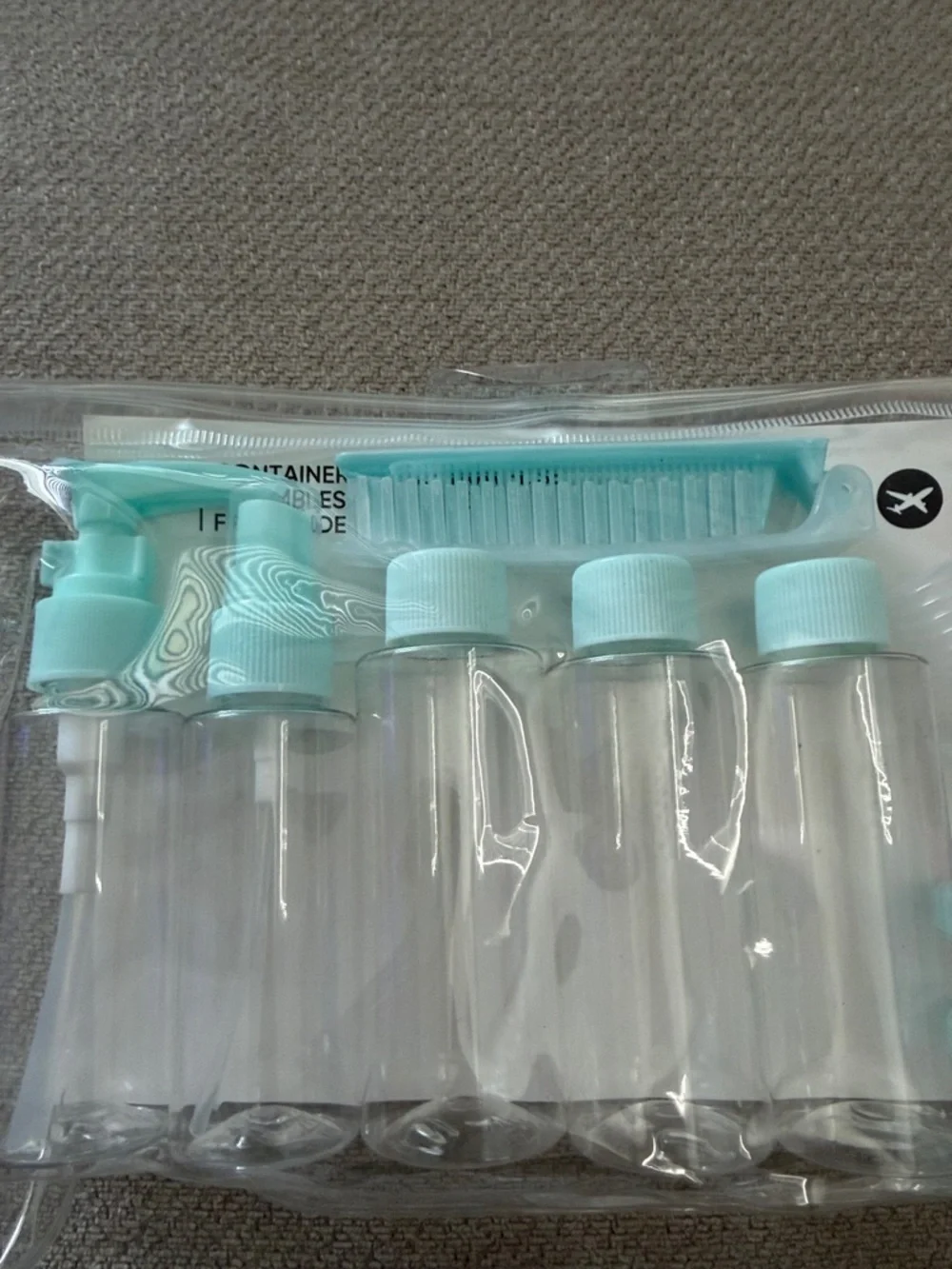 Travel Refillable Toiletry Bottle Set - Light Teal